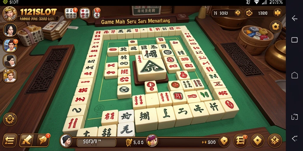 Screenshot gameplay 1121SLOT yang menampilkan aksi Mahjong yang intens.
