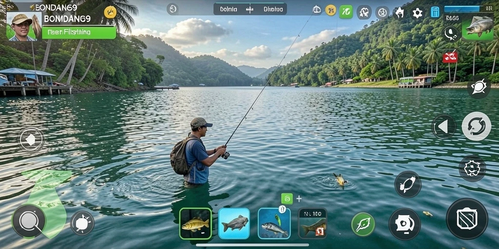 Tampilan gameplay memancing yang menakjubkan di BONDAN69.