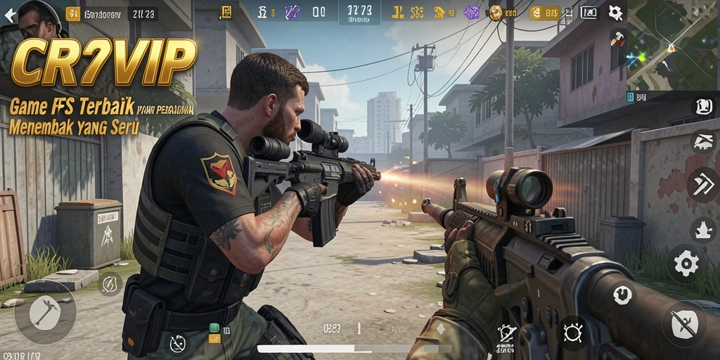 Tampilan gameplay <strong>CR7VIP</strong> yang menunjukkan aksi menembak yang mendebarkan.