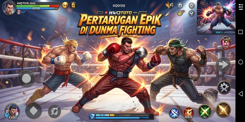 Tampilan aksi pertarungan seru dalam gameplay HQTOTO.