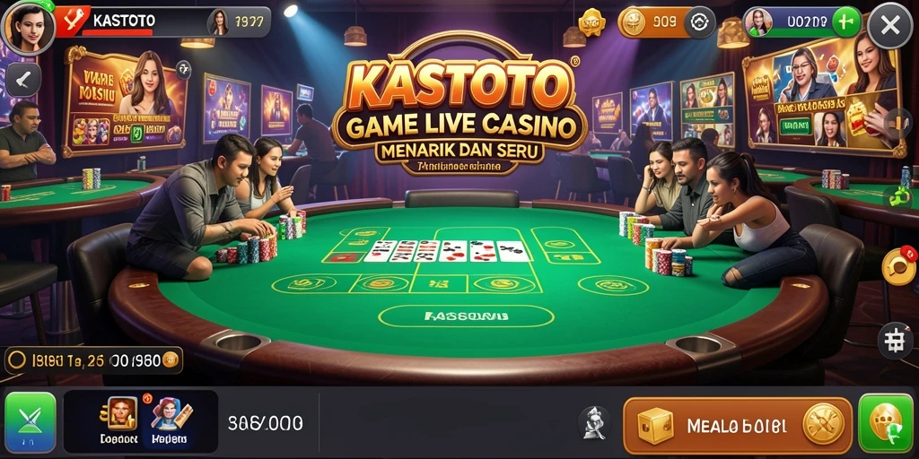 Screenshot utama KASTOTO menampilkan gameplay Live Casino yang seru dan interaktif.