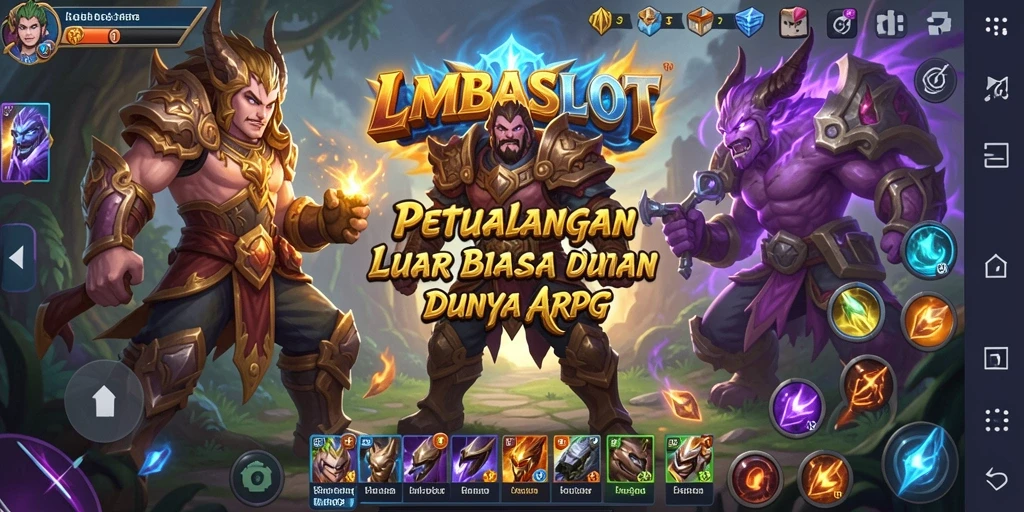 Tampilan gameplay seru di LMBASLOT dengan aksi ARPG yang mendebarkan.