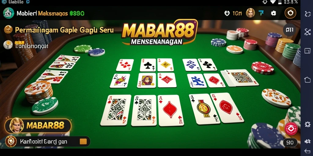 Tampilan gameplay Gaple yang seru di MABAR88.