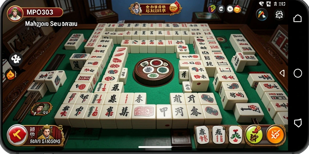Tampilan gameplay seru MPO303 dalam permainan Mahjong.