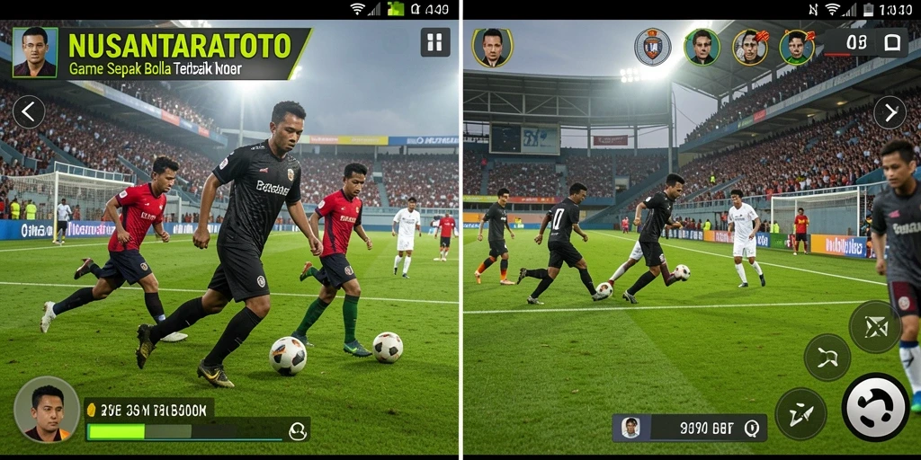 Gameplay seru dalam NUSANTARATOTO dengan aksi sepak bola yang realistis.