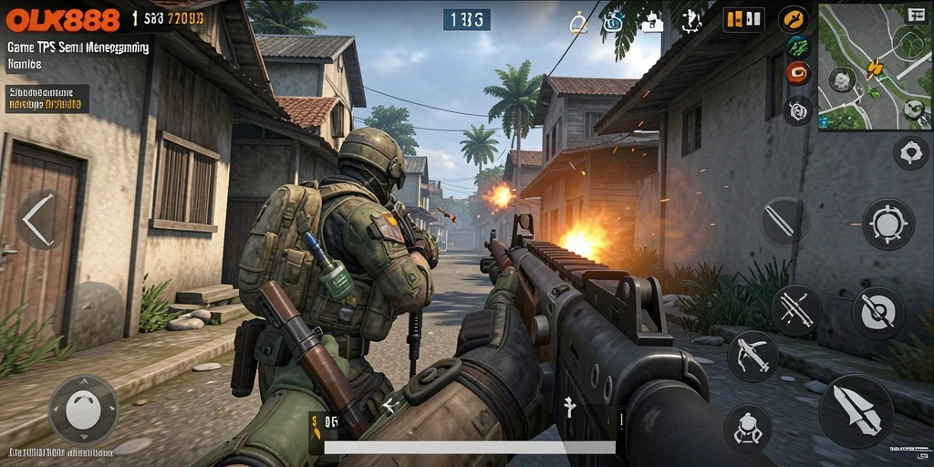 Tampilan interaksi gameplay TPS yang mendebarkan di OLX888.
