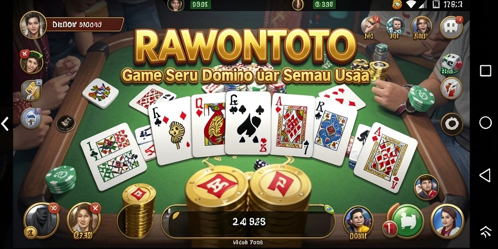 Screenshot gameplay RAWONTOTO menampilkan aksi seru permainan Domino.